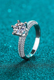 2 Carat Moissanite 925 Sterling Silver Side Stone Ring - Trendsi - Flyclothing LLC