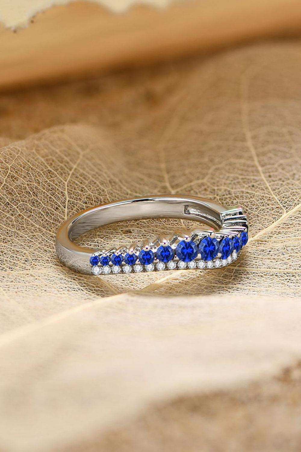 Lab-Grown Sapphire 925 Sterling Silver Rings - Trendsi - Flyclothing LLC