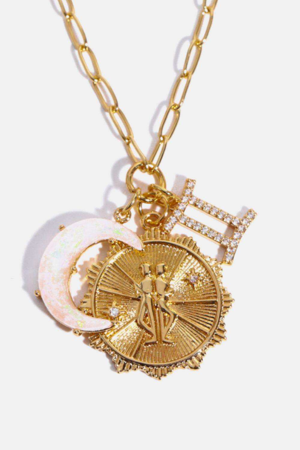 Constellation and Moon Pendant Copper Necklace - Trendsi - Flyclothing LLC