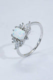 925 Sterling Silver Zircon and Opal Ring - Trendsi - Flyclothing LLC