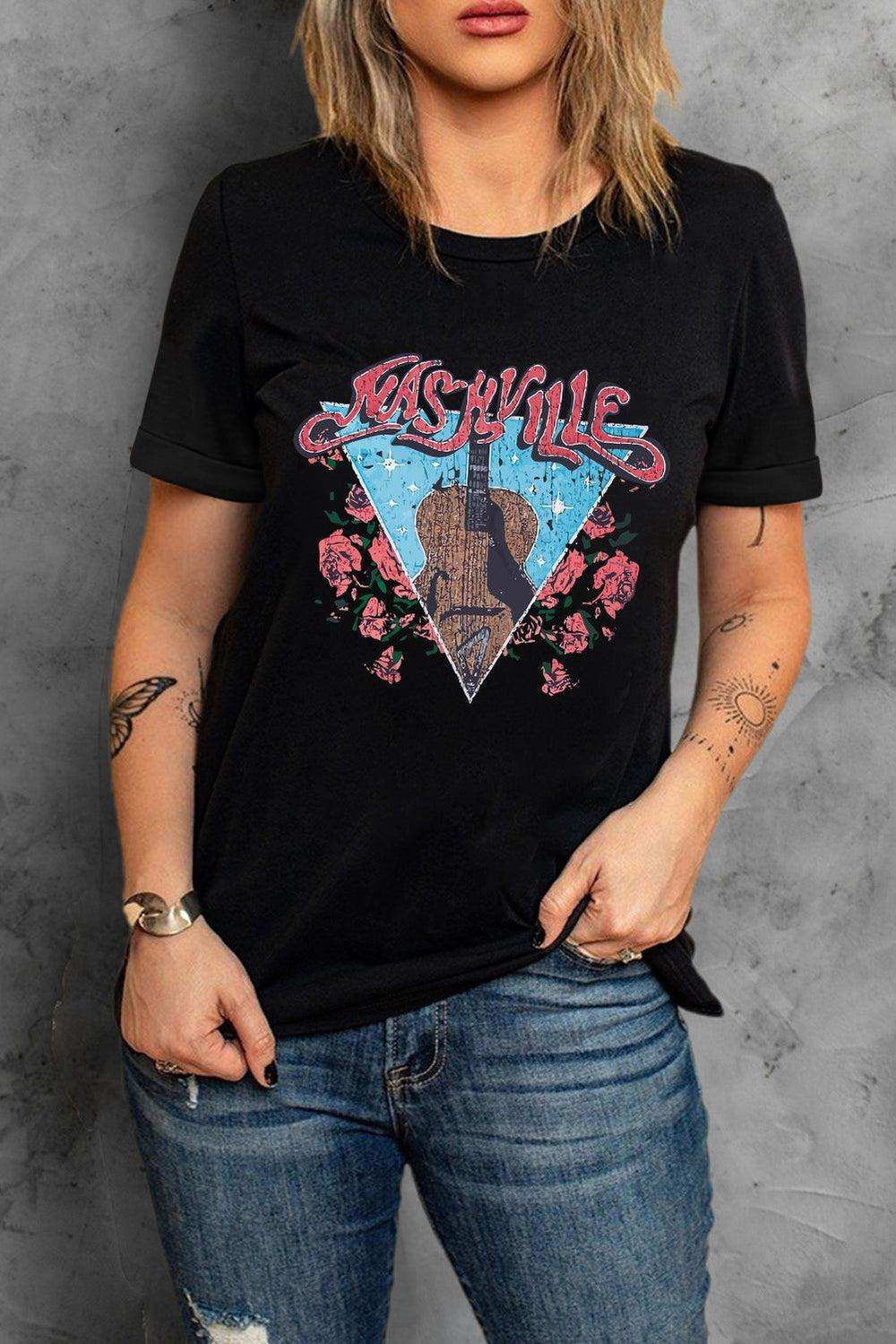 NASHVILLE Graphic T-Shirt - Trendsi - Flyclothing LLC