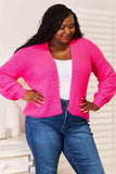 Woven Right Rib-Knit Open Front Drop Shoulder Cardigan - Trendsi - Flyclothing LLC
