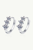 Sterling Silver Moissanite Huggie Earrings - Trendsi - Flyclothing LLC