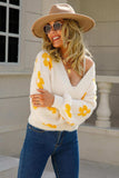 Floral Open Front Fuzzy Cardigan - Trendsi - Flyclothing LLC