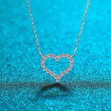 Moissanite 925 Sterling Silver Heart Shape Necklace - Trendsi - Flyclothing LLC