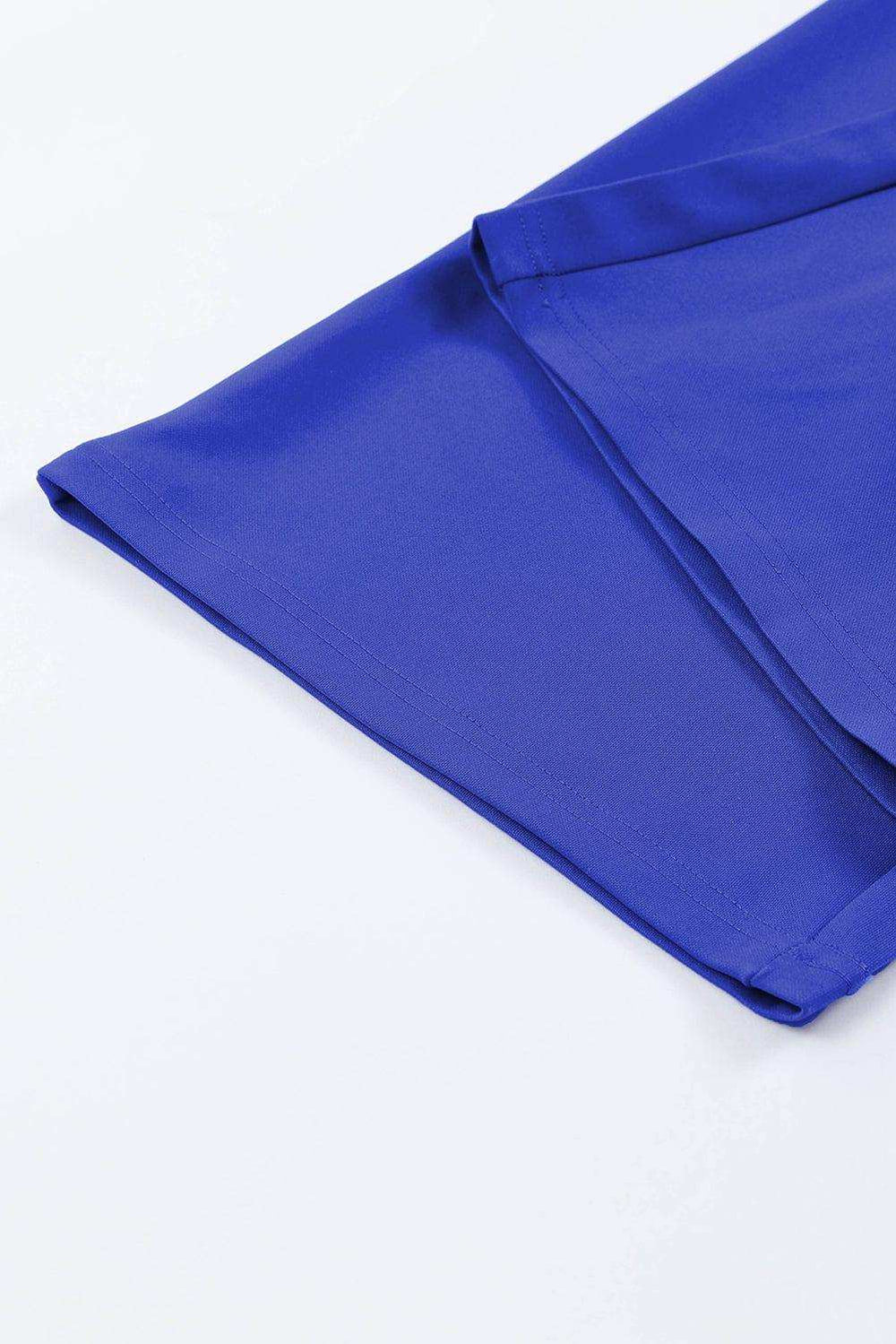 Belted Puff Sleeve V-Neck Jumpsuit - Trendsi - Flyclothing LLC