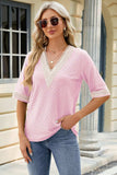 V-Neck Half Sleeve T-Shirt - Trendsi - Flyclothing LLC