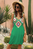 Openwork Sleeveless Embroidery Dress - Trendsi - Flyclothing LLC