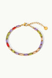 18K Gold Plated Multicolored Cubic Zirconia Bracelet - Trendsi - Flyclothing LLC