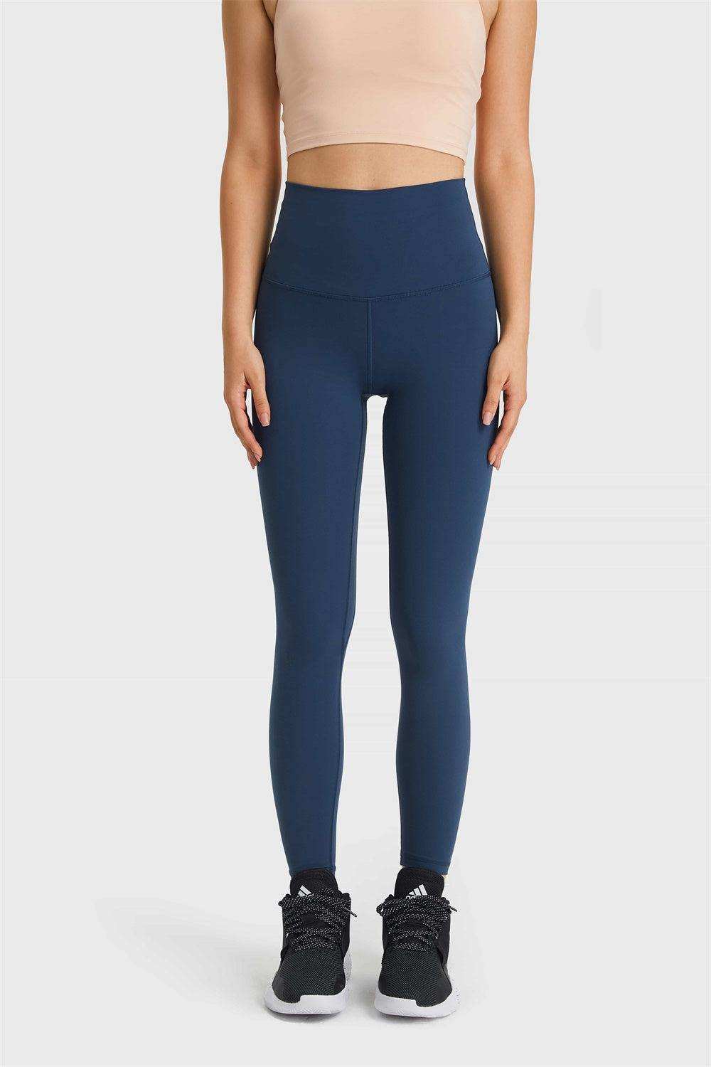 Feel Like Skin Elastic Waistband Yoga Leggings - Trendsi - Flyclothing LLC