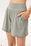 Pocketed Elastic Waist Active Shorts - Trendsi - Flyclothing LLC