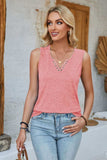 Heathered Notched Wide Strap Tank - Trendsi - Flyclothing LLC