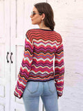 Striped Openwork Tied Cardigan - Trendsi - Flyclothing LLC