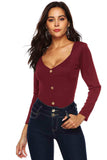 Button Detail Bodysuit - Trendsi - Flyclothing LLC