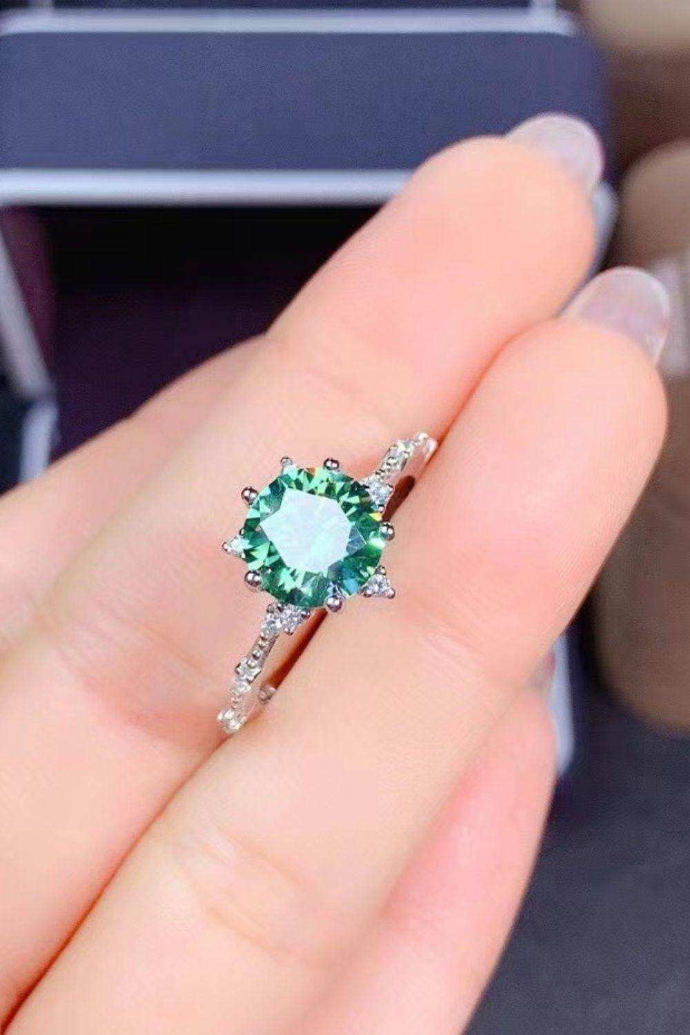 All Eyes On Me 1 Carat Moissanite Platinum-Plated Ring - Trendsi - Flyclothing LLC