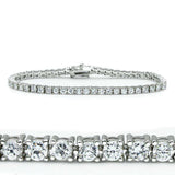 Alamode Rhodium Brass Bracelet with AAA Grade CZ in Clear - Alamode - Flyclothing LLC