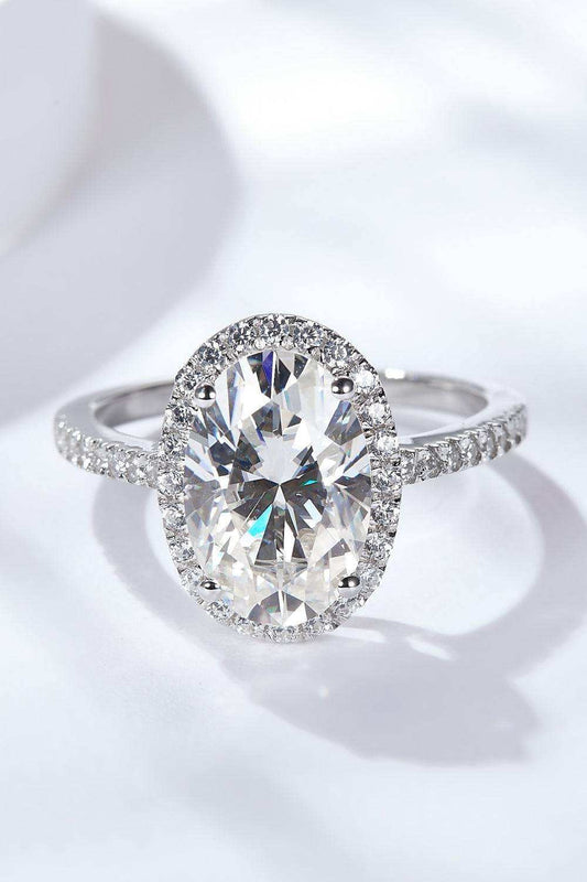 4.5 Carat Moissanite Halo Ring - Trendsi - Flyclothing LLC