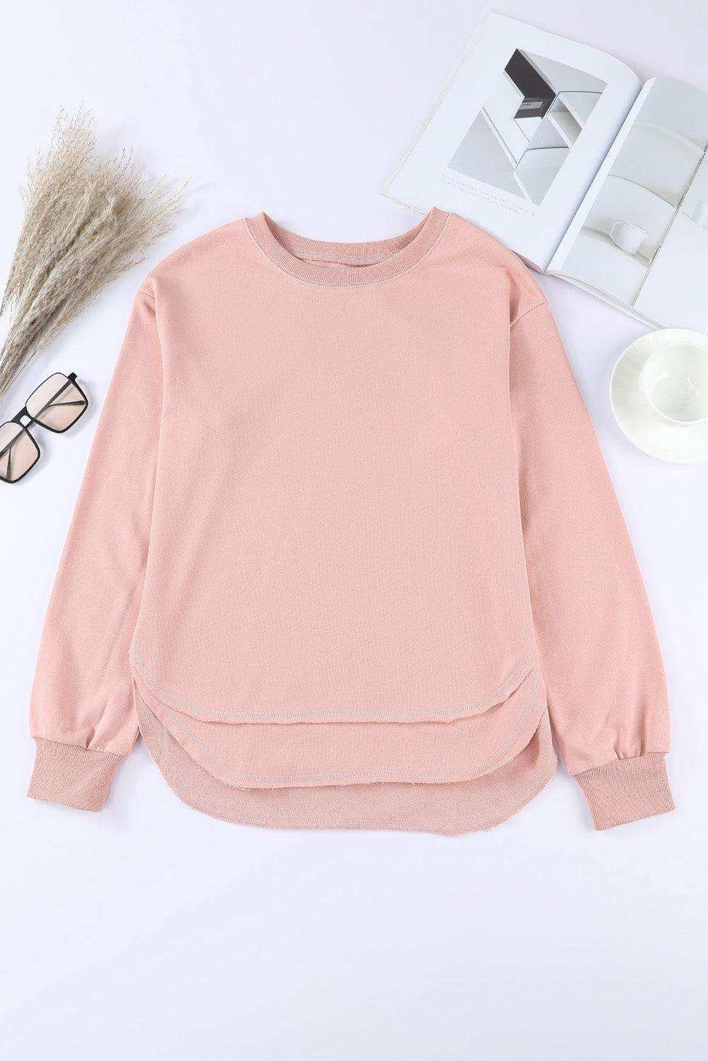 Side Slit Drop Shoulder Sweatshirt - Trendsi - Flyclothing LLC