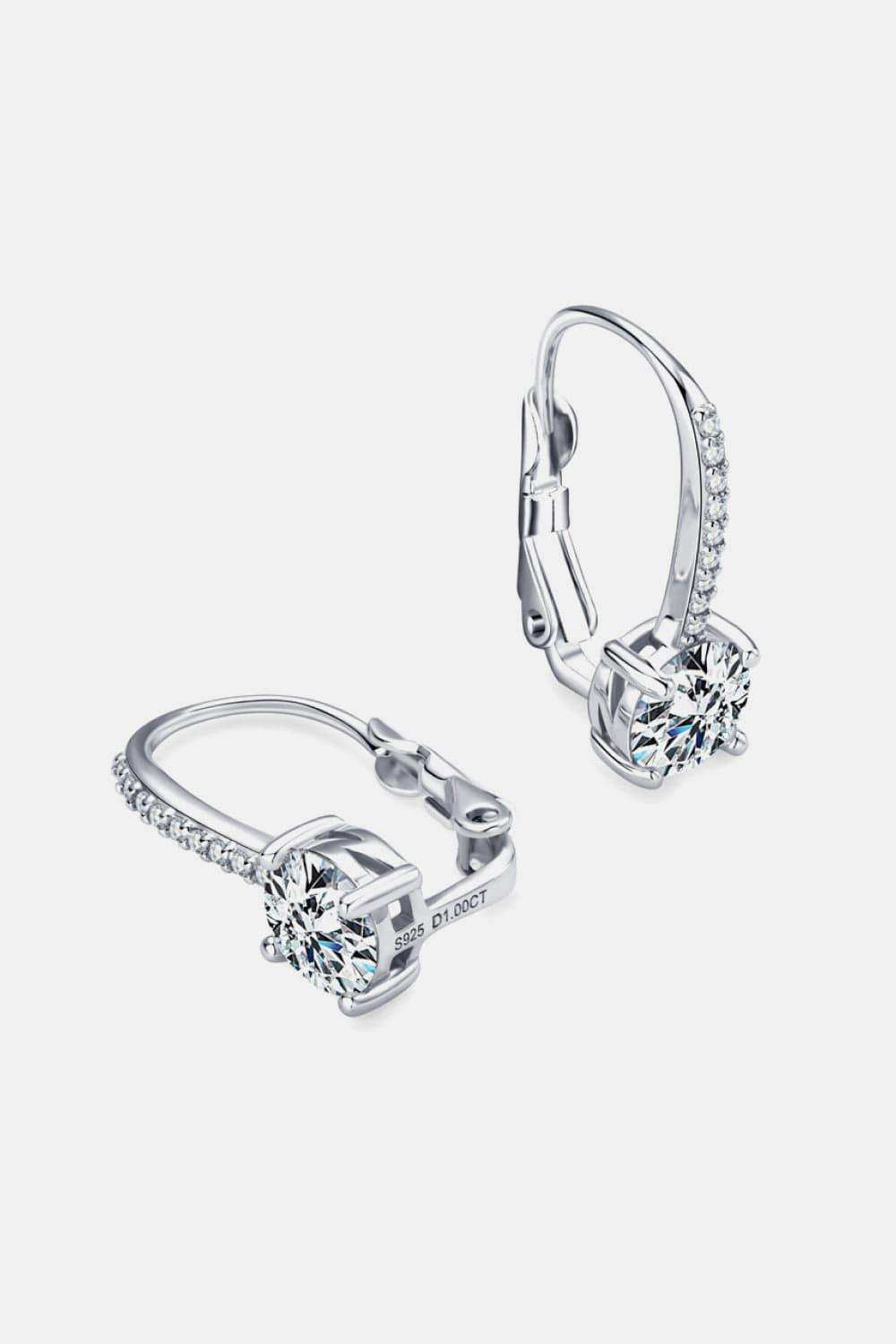 2 Carat Moissanite 925 Sterling Silver Earrings - Trendsi - Flyclothing LLC