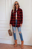 Plaid Button Up Dropped Shoulder Outerwear - Trendsi - Flyclothing LLC