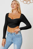 Ribbed Long Sleeve T-Shirt - Trendsi - Flyclothing LLC