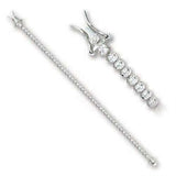 Alamode Rhodium Brass Bracelet with AAA Grade CZ in Clear - Alamode - Flyclothing LLC