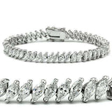 Alamode Rhodium Brass Bracelet with AAA Grade CZ in Clear - Alamode - Flyclothing LLC