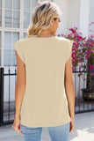 V-Neck Cap Sleeve Tank - Trendsi - Flyclothing LLC