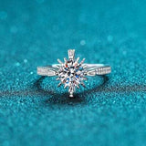 1 Carat Moissanite 925 Sterling Silver Ring - Trendsi - Flyclothing LLC