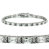 Alamode Rhodium Brass Bracelet with AAA Grade CZ in Clear - Alamode - Flyclothing LLC