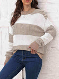 Full Size Round Neck Drop Shoulder Sweater - Trendsi - Flyclothing LLC
