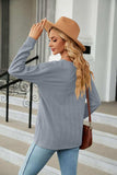 Decorative Button V-Neck Long Sleeve T-Shirt - Trendsi - Flyclothing LLC