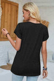 V-Neck Petal Sleeve T-Shirt - Trendsi - Flyclothing LLC