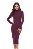 Ribbed Turtleneck Long Sleeve Dress - Trendsi - Flyclothing LLC