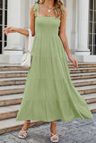 Tie-Shoulder Smocked Tiered Dress - Trendsi - Flyclothing LLC