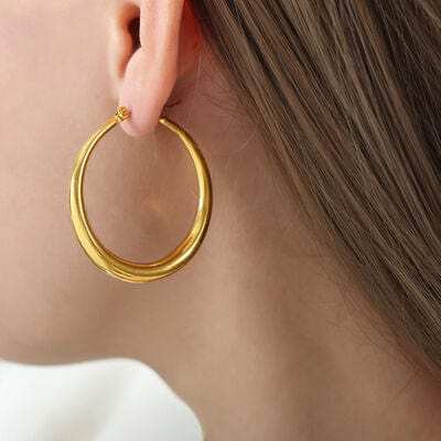18K Gold-Plated Hoop Earrings - Trendsi - Flyclothing LLC