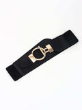 PU Elastic Wide Belt with Alloy Buckle - Trendsi - Flyclothing LLC
