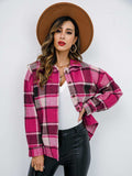 Plaid Button-Down Jacket - Trendsi - Flyclothing LLC