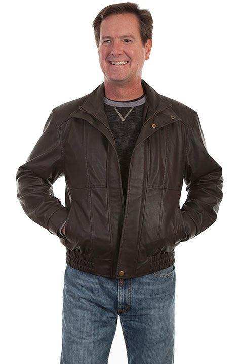 Scully CHOC W/OLIVE DOUBLE COLLAR JACKET - Scully Leather - Flyclothing LLC
