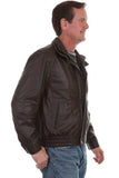 Scully CHOC W/OLIVE DOUBLE COLLAR JACKET - Scully Leather - Flyclothing LLC