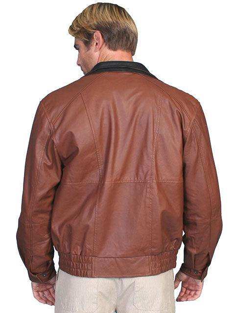 Scully BROWN FEATHERLITE DOUBLE COLLAR JACKET - Scully Leather - Flyclothing LLC