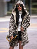 Leopard Hooded Coat with Pockets - Trendsi - Flyclothing LLC