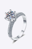 2 Carat Moissanite 925 Sterling Silver Side Stone Ring - Trendsi - Flyclothing LLC