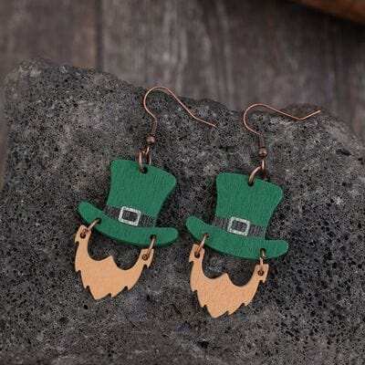 Wooden Hat Shape Dangle Earrings - Trendsi - Flyclothing LLC