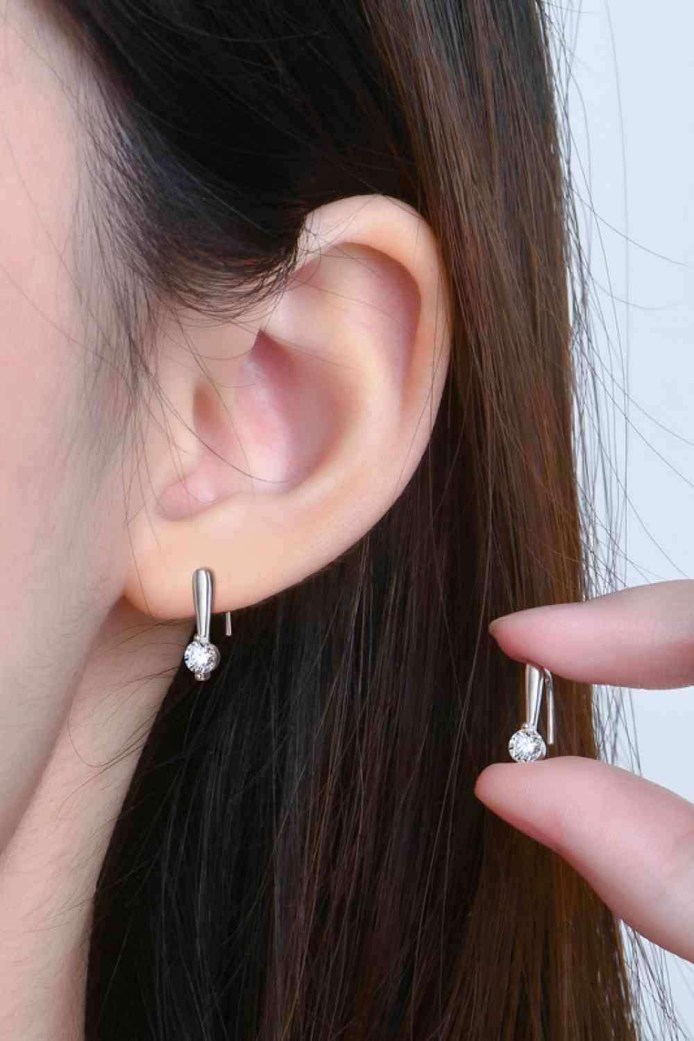 Moissanite 925 Sterling Silver Earrings - Trendsi - Flyclothing LLC