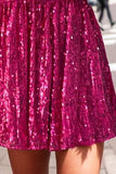 Sequin Square Neck Balloon Sleeve Romper - Trendsi - Flyclothing LLC