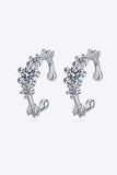 Moissanite Rhodium-Plated Cuff Earrings - Trendsi - Flyclothing LLC
