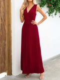Surplice Neck Sleeveless Maxi Dress - Trendsi - Flyclothing LLC