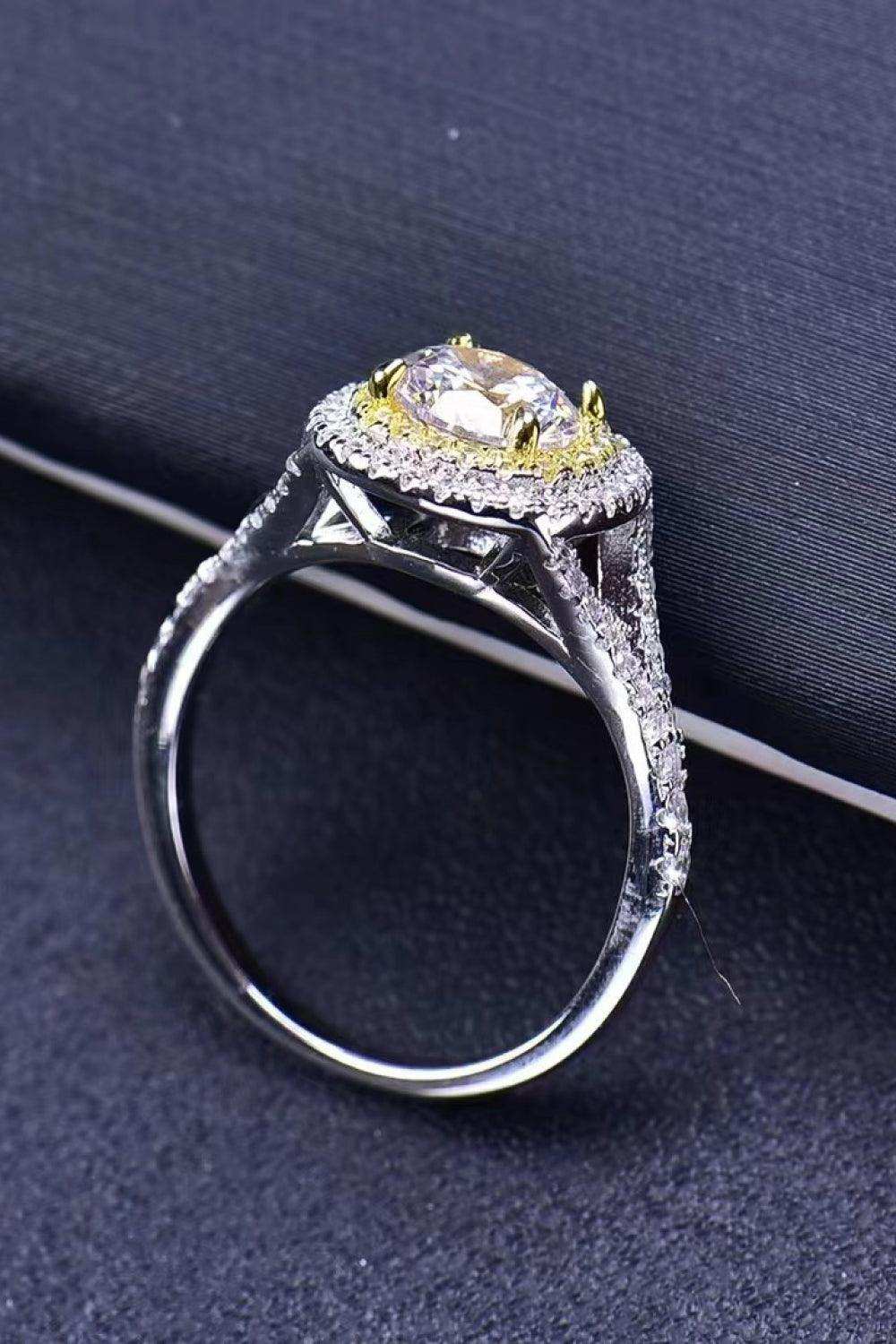 Two-Tone Moissanite Ring - Trendsi - Flyclothing LLC