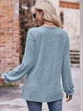 Long Flounce Sleeve Round Neck Blouse - Trendsi - Flyclothing LLC
